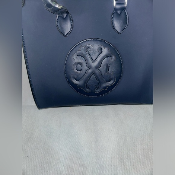 Christian Lacroix CXL navy Janette Nylon Satchel new with tags - Picture 2 of 5